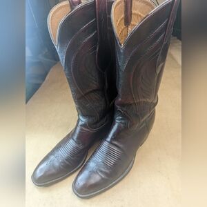 Lucchese Boots men's size 10 B black cherry goat leather classic Western cowboy